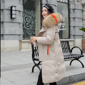 

Winter Jacket Women 2019 Korean Version of The Down Cotton Jacket Hooded Large Fur Collar Parkas Coat Female Large Size Jacket