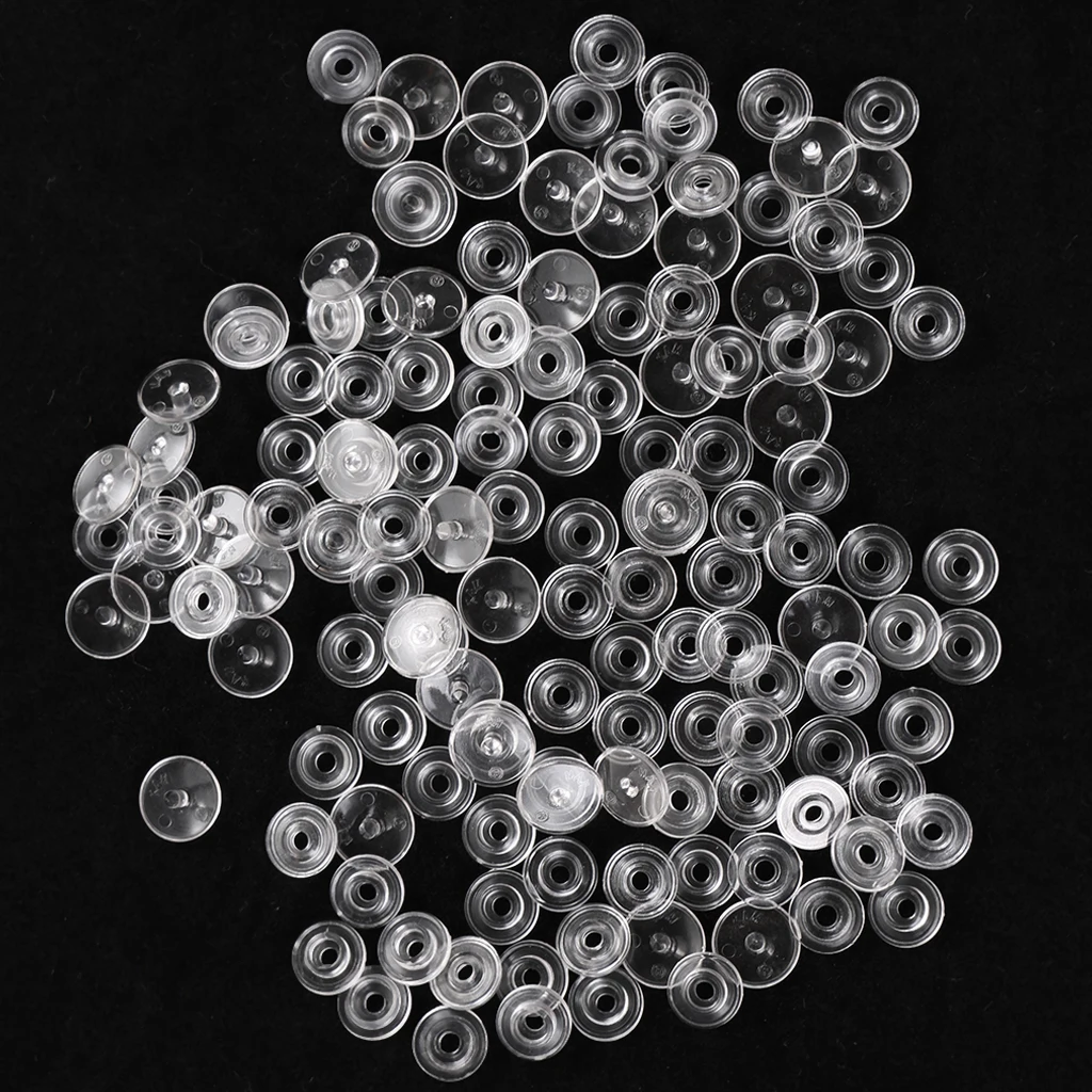 50 Set KAM T3 Clear PLASTIC RESIN SNAPS BUTTON FASTENERS PRESS STUD 10mm