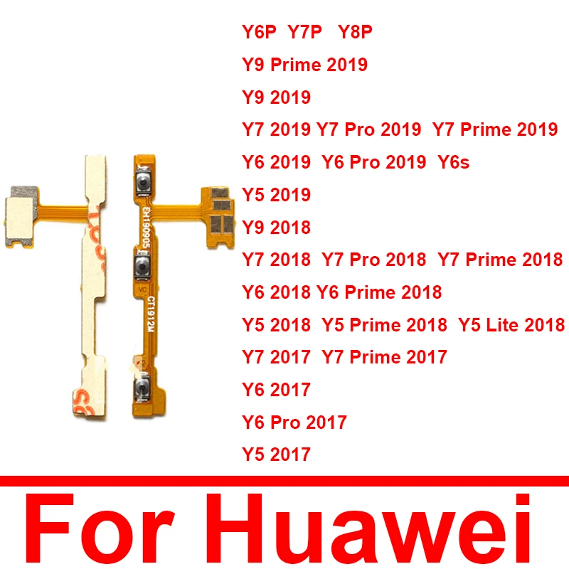 Гибкий кабель громкости питания для Huawei Y5 Y6 Y7 Y9 Prime Lite Pro 2017 2018 2019 Y6P Y7P Y8P сменный