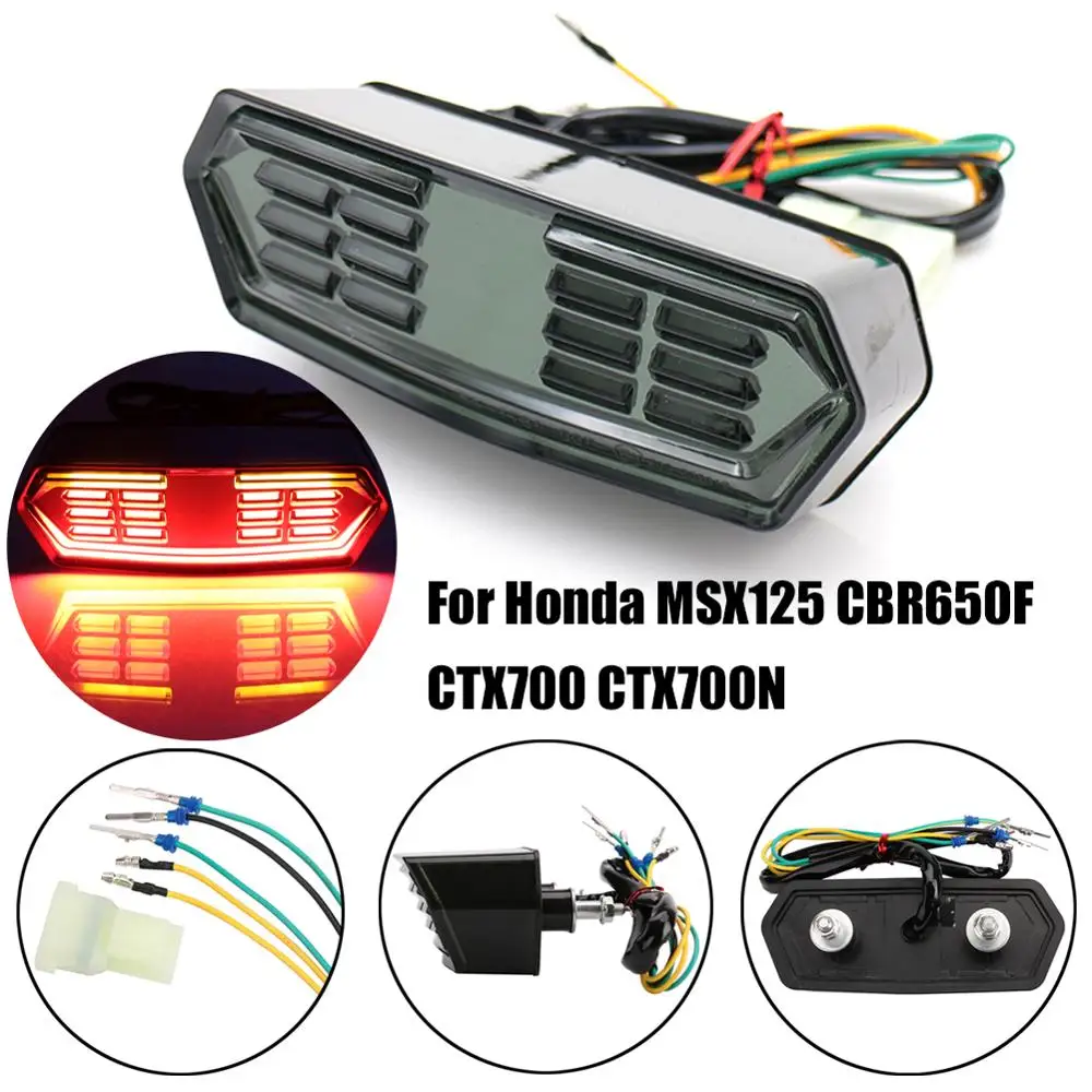 

Motorcycle Signal Brake Stop Tail Lights Operation Indicator Integrated Turn Signal Fit for Honda MSX125 CBR650F CTX700 CTX700N