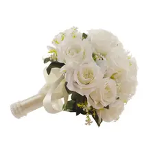 Корейский стиль, белый искусственный цветок, Свадебный букет невесты с бриллиантами, креативный западный свадебный букет