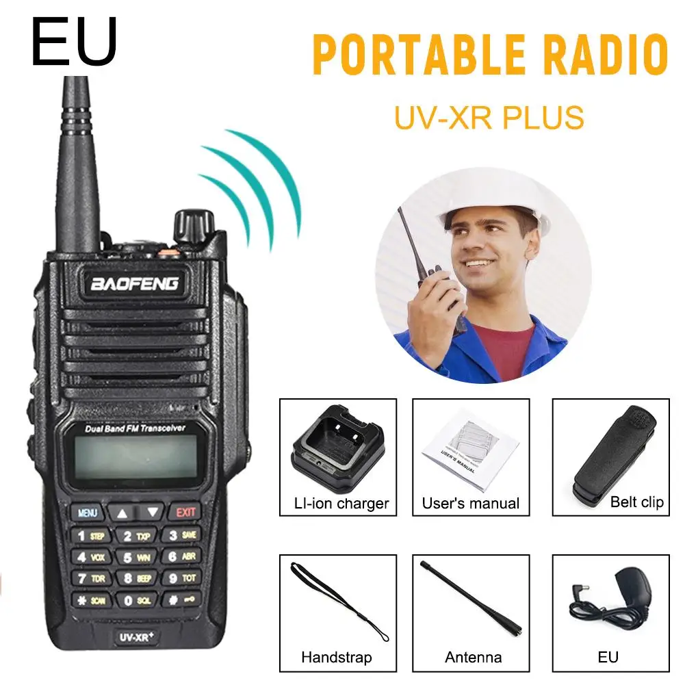 Baofeng UV-XR PLUS 10 Вт Мощный IP67 10 Вт водонепроницаемый Walkie Talkie CB радио портативный 10 км дальность двухстороннее радио