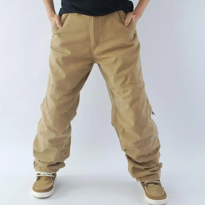 

Men's Cargo Pants Baggy Casual Cotton Loose Straight Tube Men Joggers Long Trousers Hip Hop jogger Mens Plus Size XXXL Bottoms