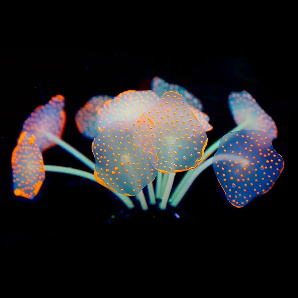 11 Leaves Silicone Glowing Artificial Fish Tank Aquarium Coral Plants Underwater Ornament Fish Tank Aquarium Decor Accessories