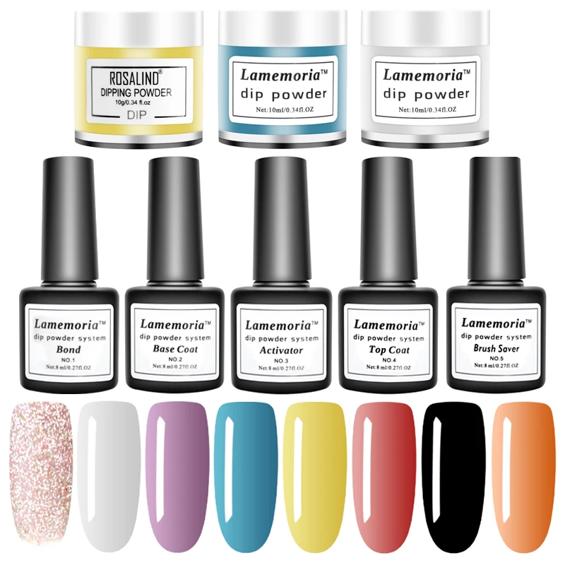 Nail Art Dip порошок система набор погружения блеск украшения УФ гель быстро сохнет