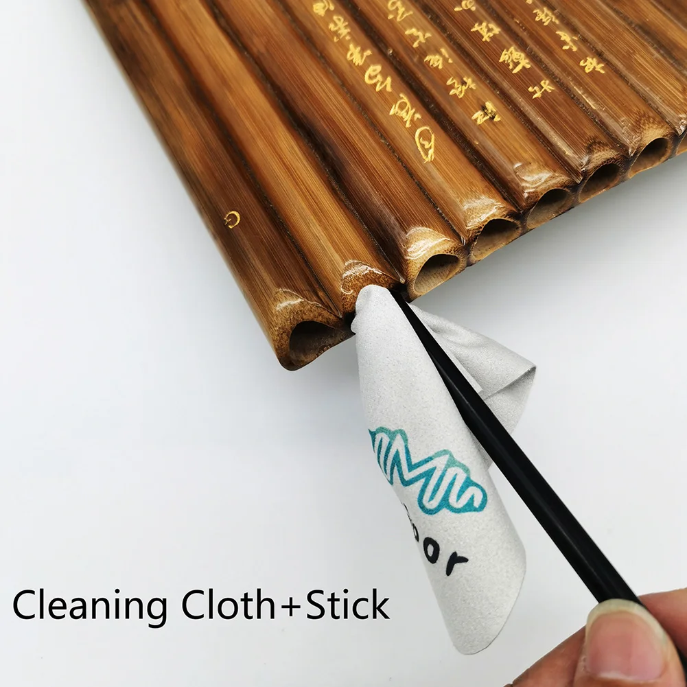 Pan Flute 15 Pipes Natural Bamboo Wind Instrument G Key Panpipe Chinese Traditional Woodwind Instrument with Cleaning Bar Bag