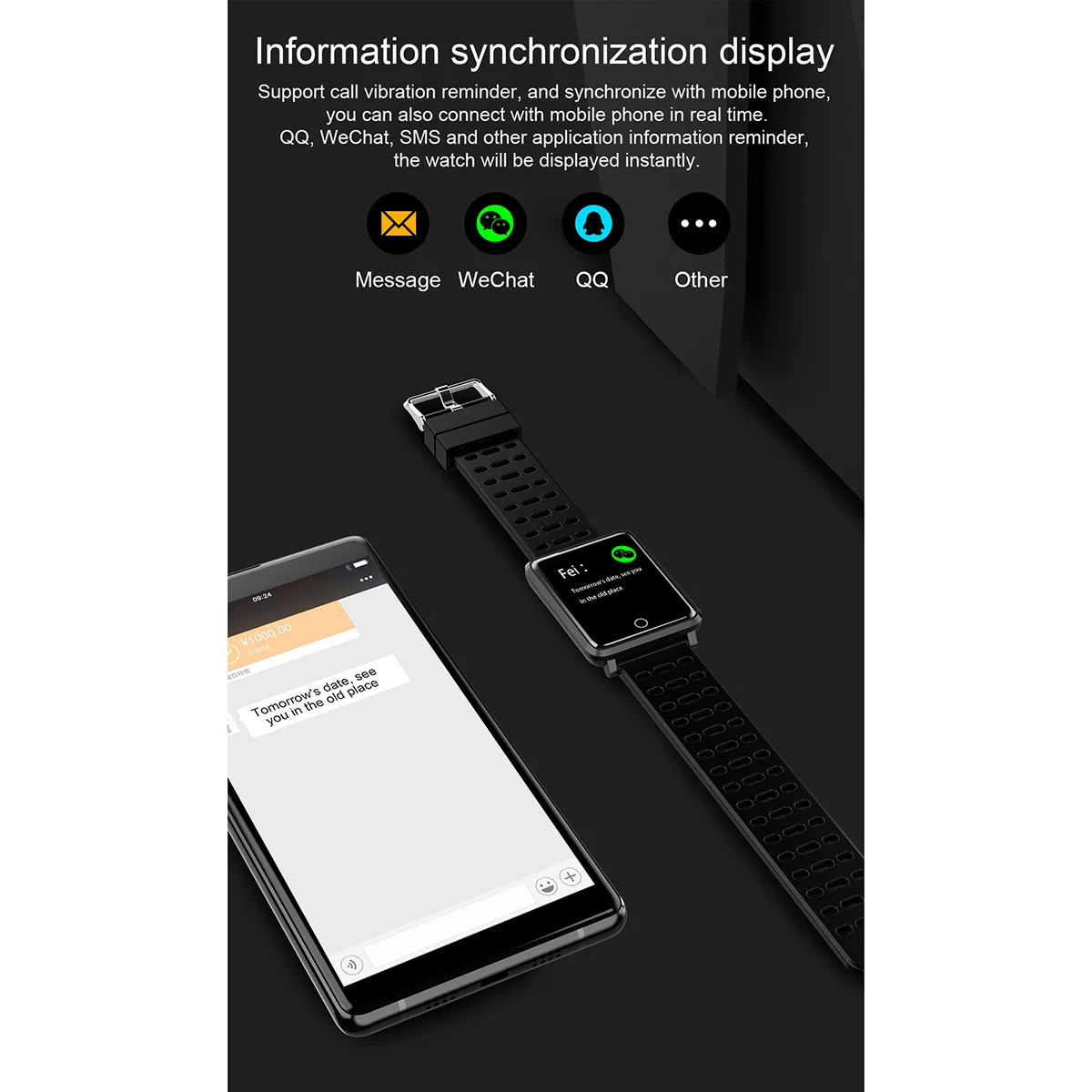 Водонепроницаемые Смарт-часы монитор сердечного ритма браслет для iOS и Android Все совместимые женские мужские спортивные часы