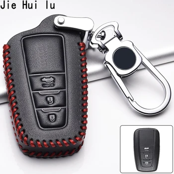 

Car Styling Leather Car Key Holder Case For Toyota CHR C-HR 2017 Prius 2 Button Remote Keyless Keychain Cover