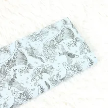 Полуметр японский мягкий ветерок хлопок морской волны печати ткань ручной работы сделай сам одежда платье Дети Ткань хлопок CR-8