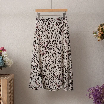

2020 Fashion Autumn Elegant Female Bottom Vintage Leopard Print Office Lady Mid-Length Slim Skirt Women