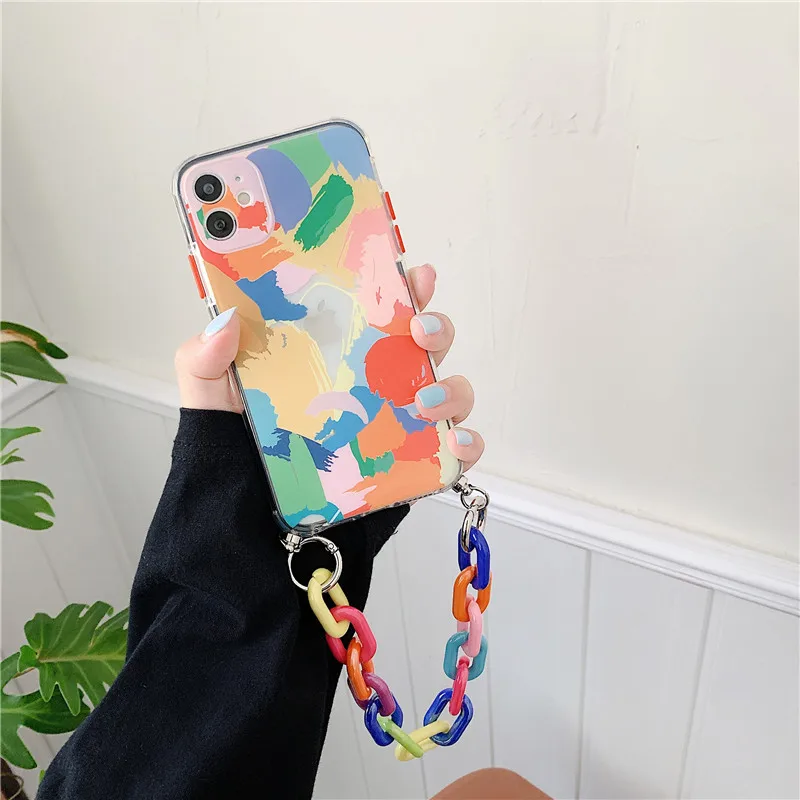 Чехол-накладка для iphone 12 Pro Max MiNi 11 pro max X XS XR 7 8 Plus SE 2020 с граффити-браслетом |