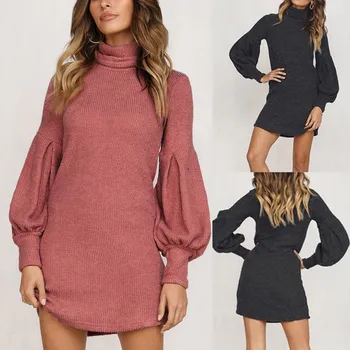 

Women Fashion Casual Long Sleeve Solid Sweater O-Neck knitting Sweater Tops