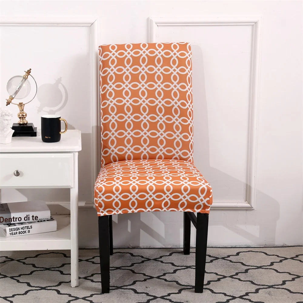 1/2/4/6PCS Flower Print Removable Chair Cover Stretch Elastic Slipcovers Restaurant Fold Hotel Chair Cover For Wedding Banquet - Цвет: 2