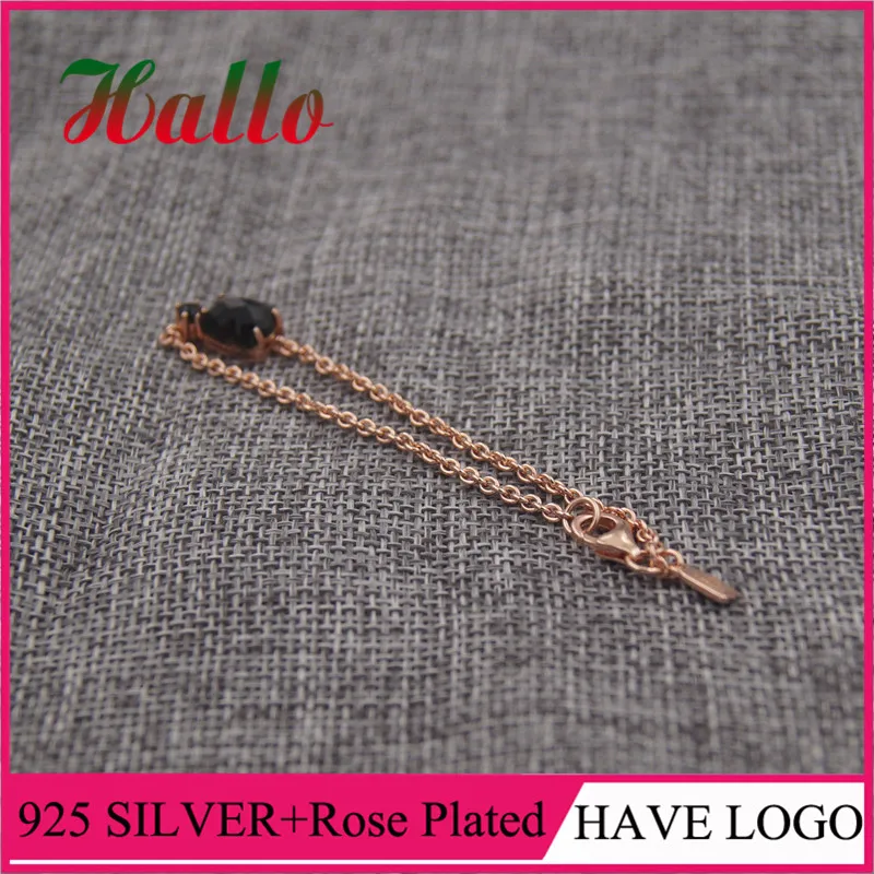 Розовое золото ювелирный бренд животных браслет Pulseras plata mujer 925 ювелирные изделия - Цвет камня: 17.5cm 513631530