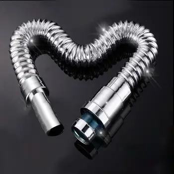 

Retractable Sink Basin Washing Machine Drain Pipe Chrome Electroplated Drain Pipe For Bathroom Kitchen Basin Laundry Sink 1PC J3