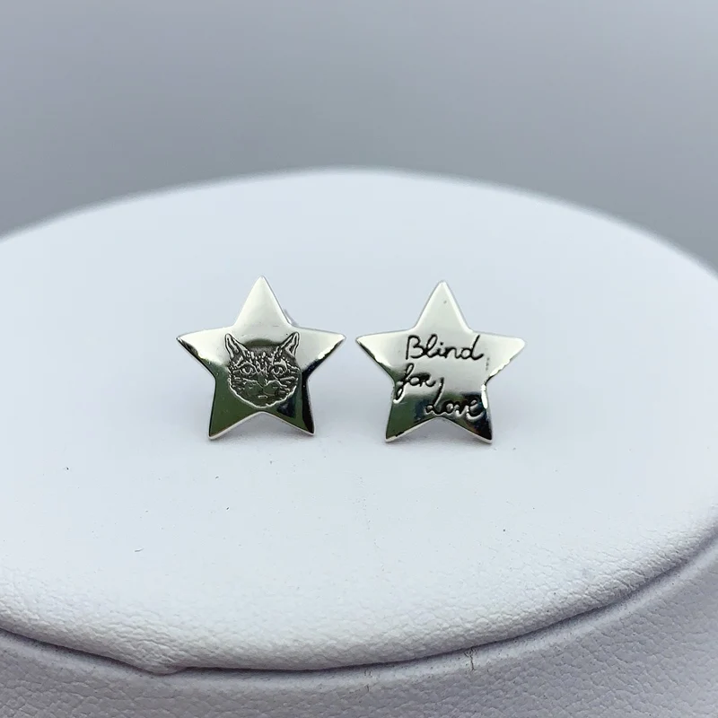 Женские серьги из серебра 925 пробы романтичные и очаровательные пятиконечные