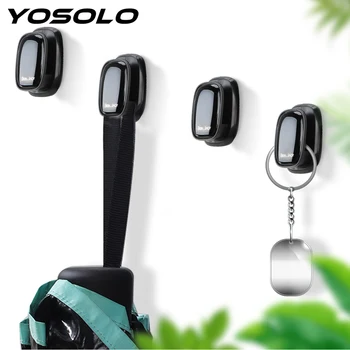 

YOSOLO 4Pcs Car Hook Car Organizer Storage Self Adhesive Wall Hook Hanger Auto Fastener Clip for USB Cable Headphone Key Storage