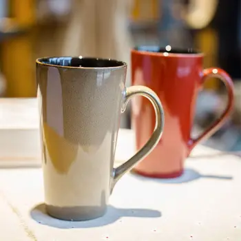 

Mug Large Capacity Personalized Ceramic Cup with Lid Spoon Simple Coffee Cup Creative Cup Home Couple Cups Coffee Cup Mugs