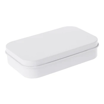

Storage Box Small Jewelry Candy Coin Key Organizer Tin Flip White Gifts Packing