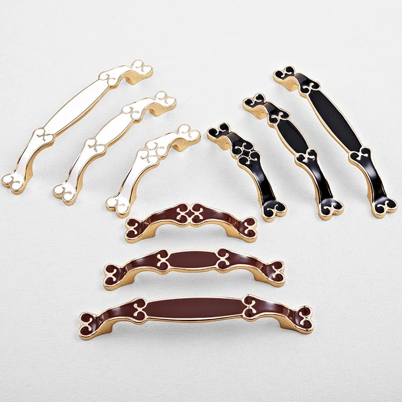 

4 Pcs/Lot Cabinet Door Modern Simple Handle European Black And White Clothes American Furniture Small