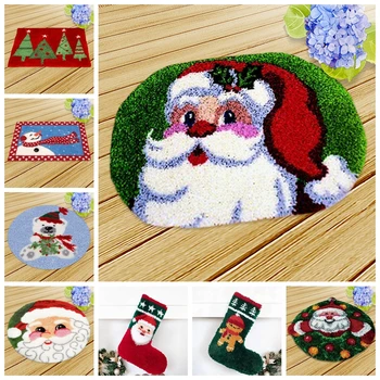 

Merry Christmas Knooppakket Latch Hook Kit Almofadas Quality Cute DIY Gift European and American Style Smyrna Latch Hook Cushion