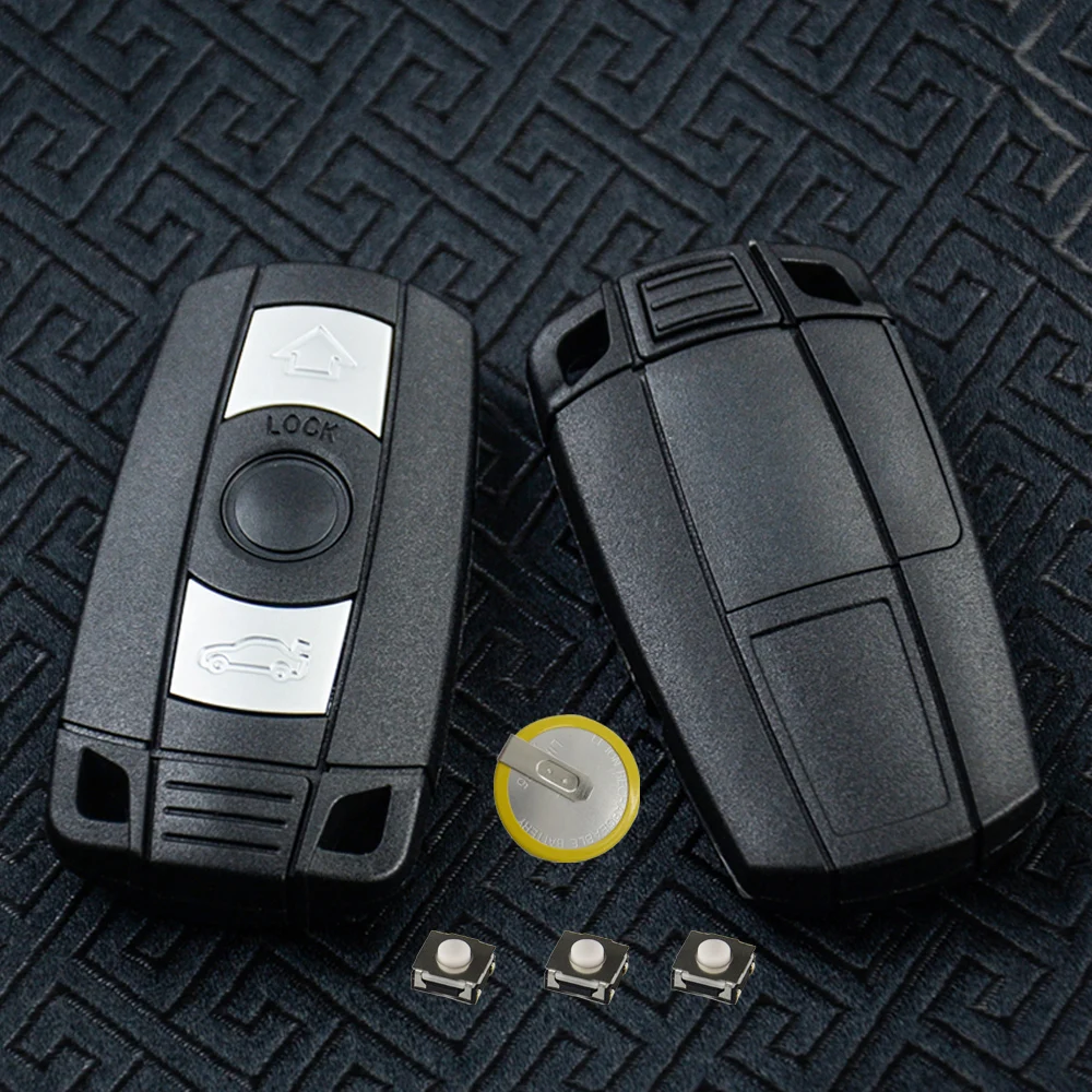 

OkeyTech Uncut Blade 3 Buttons Remote Key Case Shell for BMW 1 3 5 6 7 Series E90 E91 E92 E60 Smart Keyless Fob Smart Card Cover