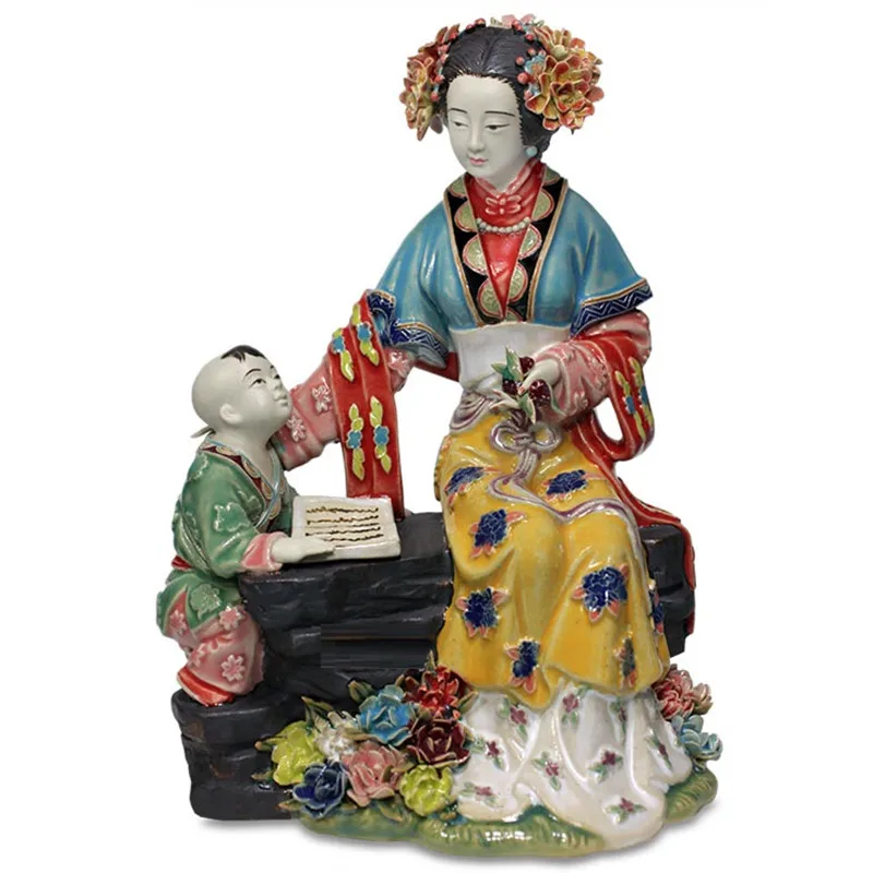 Многоцветный Китайские Jinling 12 антикварные женские фарфоровые куклы скульптуры красивые женские статуэтки винтажные коллекционные домашний декор R2393 - Цвет: Многоцветный