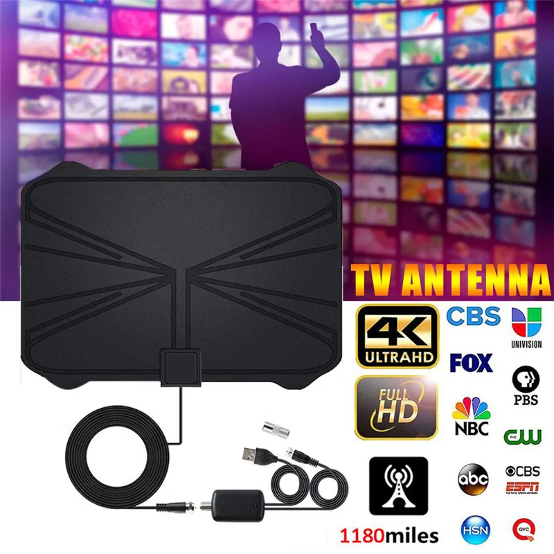 Комнатная цифровая HDTV антенна 1180 миль 4K 30 дБ усилитель сигнала приемник