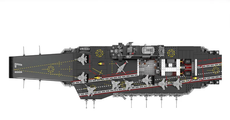Ww2 Современная Военная 1:340 масштабная авиационная авианосец, конструктор, модель кирпича, Обучающие игрушки, коллекция