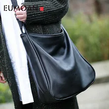 EUMOAN/Новинка года; сезон осень-зима; простая ветрозащитная мягкая кожаная обувь в стиле ретро из воловьей кожи на одно плечо; женская большая сумка