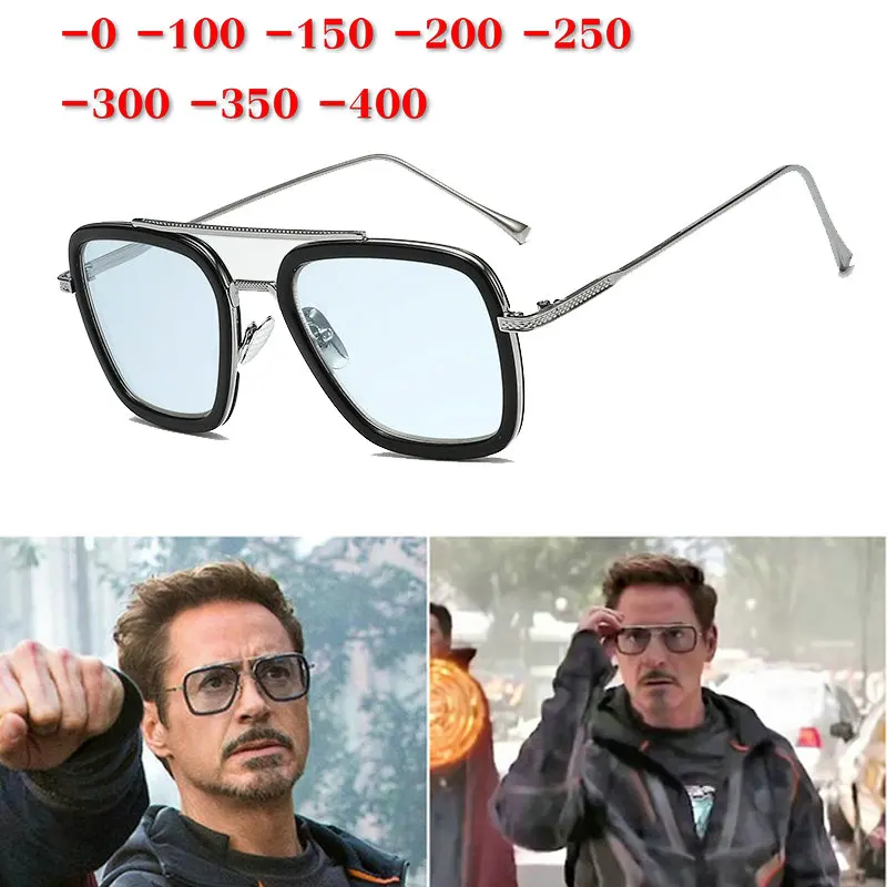 

2019 Myopia Sunglasses Photochromic Finished Blue Men Myopia Eyeglasses Frame with Color Lens Sun Glasses Myopia Eyewear UV NX