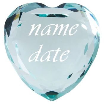 

H&D 80mm Green Heart Crystal Diamond Jewel Paperweight Art Glass Ornament Souvenir Wedding Anniversary Christmas Gift Home Decor