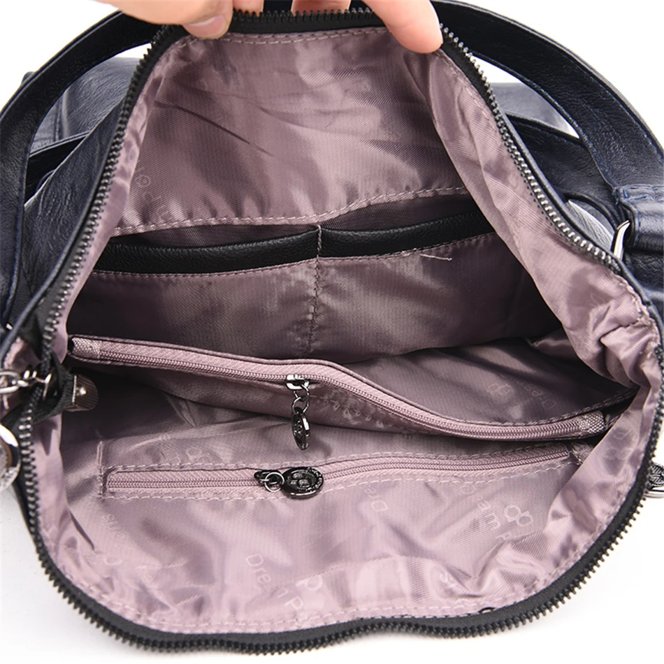 3 в 1 модная женская сумка через плечо из мягкой кожи роскошные сумки женские сумки Дизайнерские Большие вместительные сумки через плечо женские