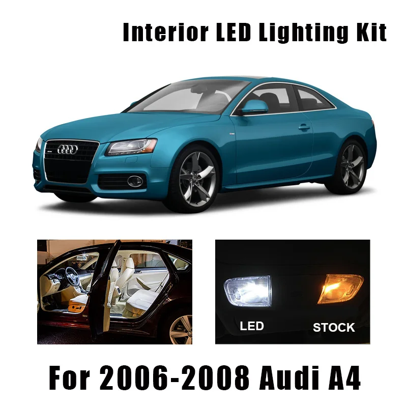 

21pcs Error Free White Car LED Interior Light Bulbs Kit Fit For 2006 2007 2008 Audi A4 S4 B7 Avant Map Dome Cargo Footwell Lamp