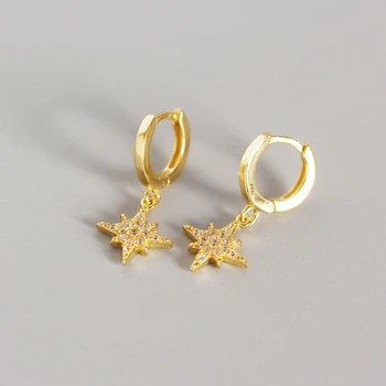 

2019 Top Selling 100% 925 Sterling Silver earrings Anise Cute Star Pendant Drop Earrings for Women Wedding Engagement gift A30