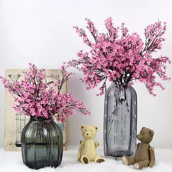

Cherry Blossoms Artificial Flowers Baby's Breath Gypsophila Fake Flowers DIY Wedding Decoration Home Bouquet Faux Flowers Branch