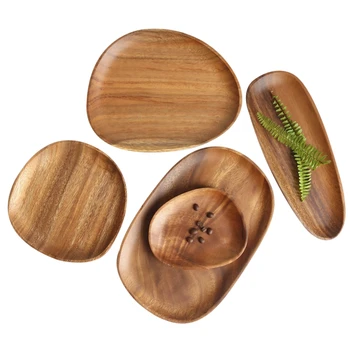 

Wooden Two Tier Fruit Plate Multi-Layer Snack Candy Cake Plate Creative Round Home Decoration