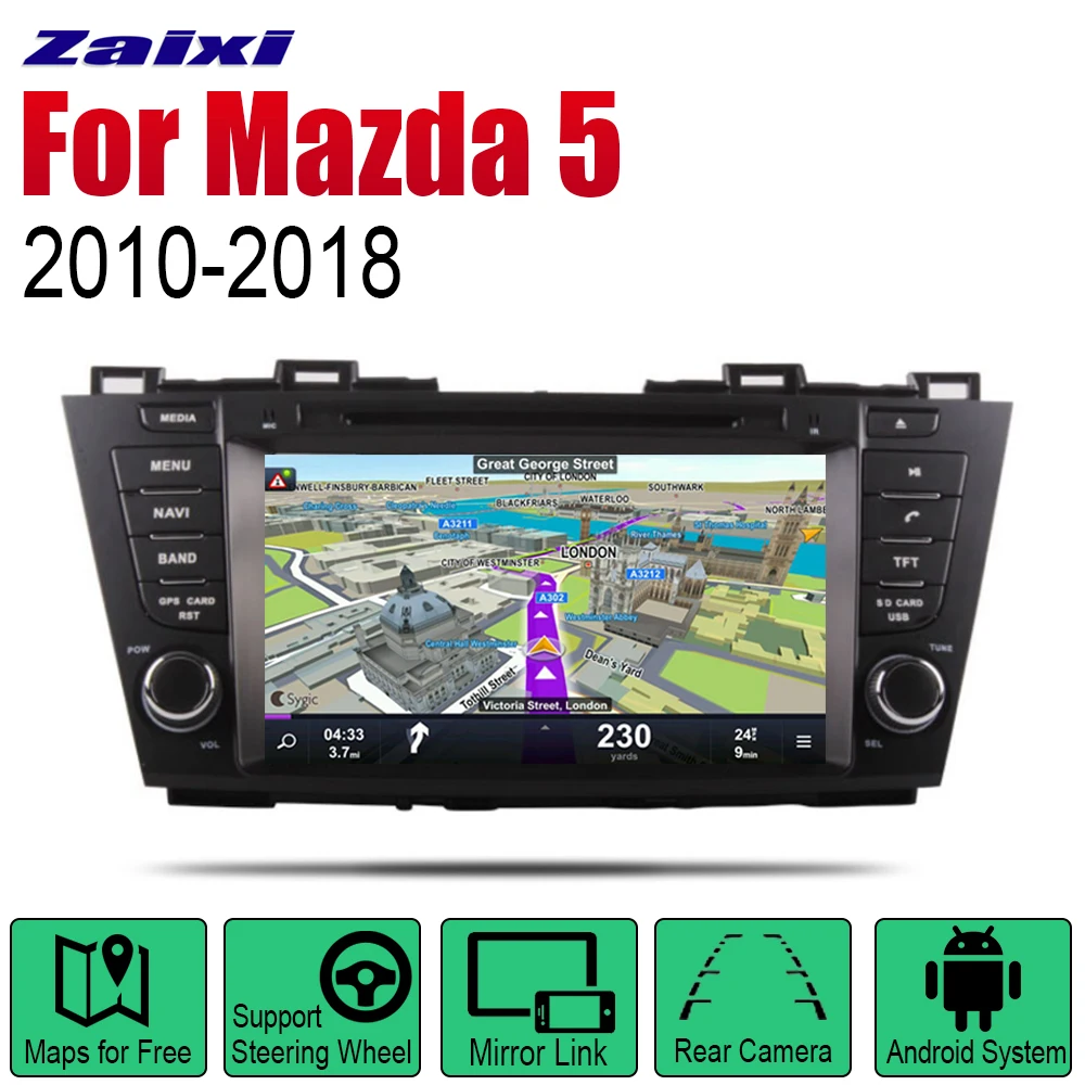ZaiXi Android Car Radio Stereo GPS Navigation For Mazda 5 2010~2018 Bluetooth wifi 2din Car Radio Stereo Multimedia Player Audio