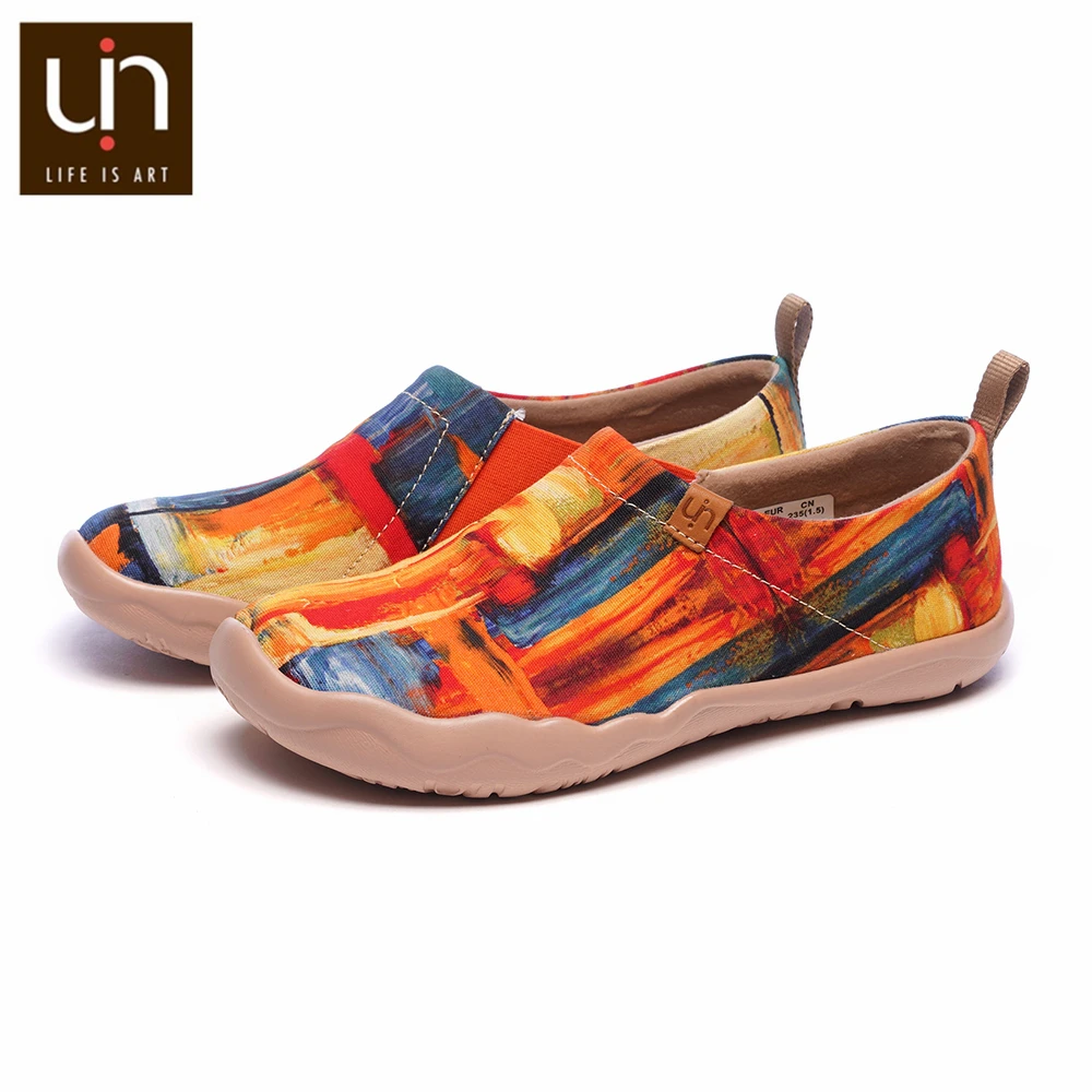 Najtaniej UIN strefa kolorów malowane kobiety mężczyźni Casual mieszkania oddychające wsuwane mokasyny buty designerskie wyjściowy modny na prezenty świąteczne