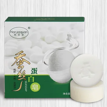 

Korean jia quan Silk Soap Depth Oil-control Soap Goat's Milk Silk Protein Mites Soap Handmade Soap