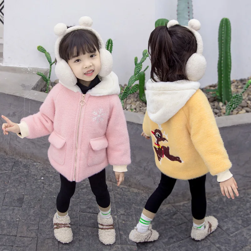 

Female Baby Cotton Overcoat Autumn And Winter 2019 New Style Western Style Brushed And Thick Children Cotton-padded Jacket Girls