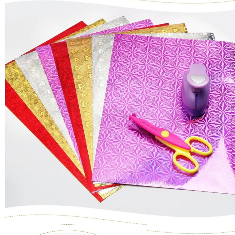 10x A4 Scrapbook Album Decorations Ornaments Home Office School Decorations Self Adhesive Cardstock Sheets