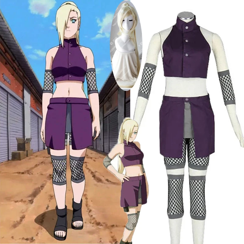 

Anime Shippuden Yamanaka Ino Cosplay Costumes dress suit wigs Halloween Party Anime Sexy Uniform Yamanaka Ino Ladies uniform