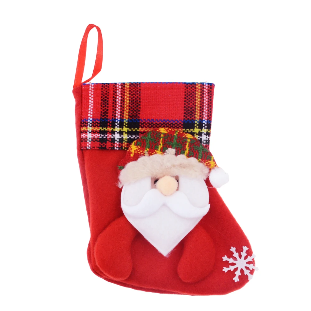 1PCS Christmas Stockings Hanging Christmas Tree Decoration Ornaments New Year Candy Bag Gifts Socks Stocking Xmas Ornament - Цвет: Old man red sock