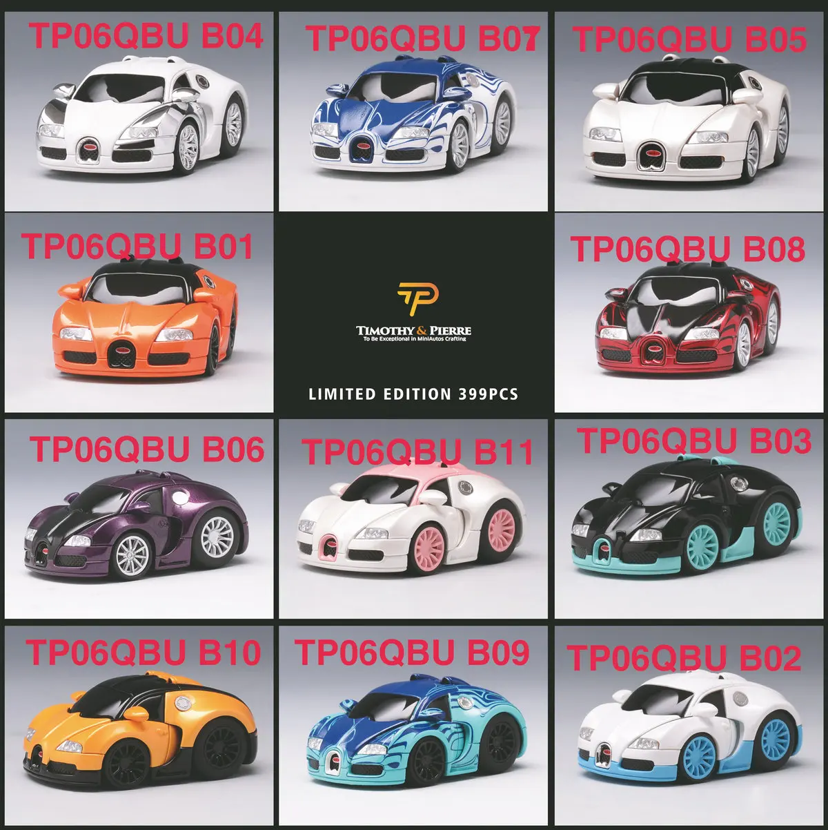 

TP Bugatti egg cart with various colors