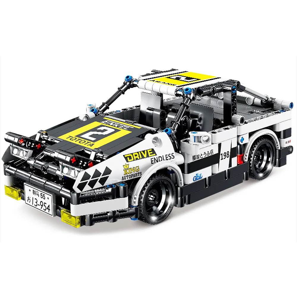 KAZI KY1027 AE-86 Mechanical Engineering Pull Back Sports Car Series Building Blocks Model Bricks Toys For Children Boys Gift | Игрушки и