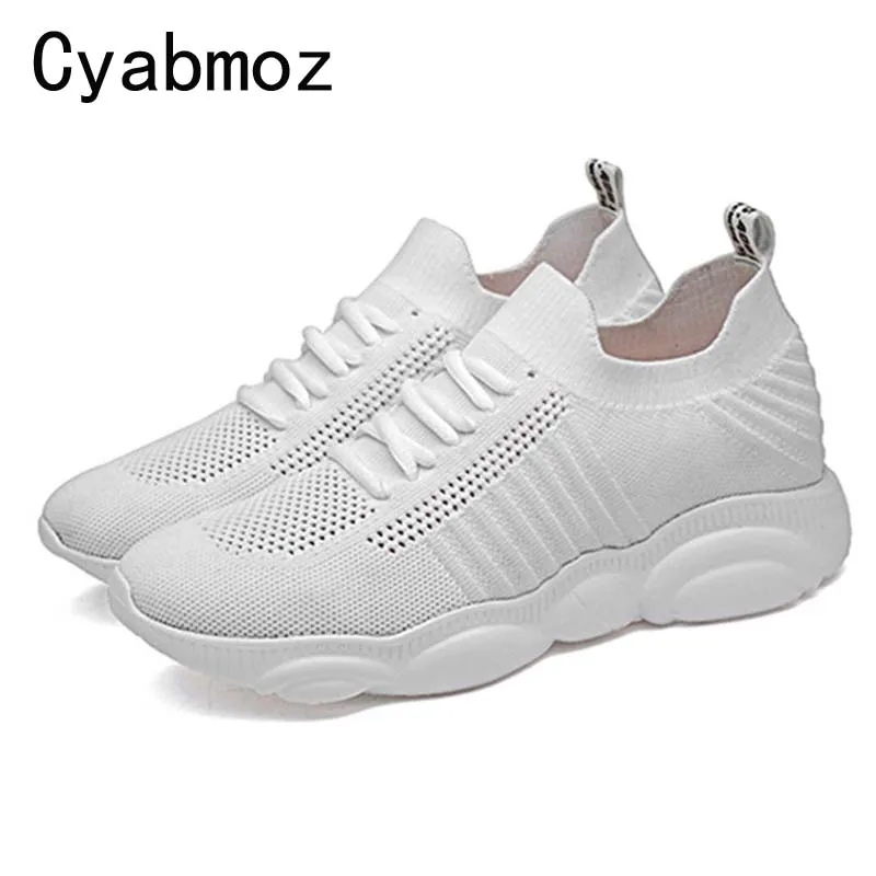 Men breathable sneakers shoes new casual invisible height increasing 6 CM mesh elevator thick-soled | Обувь