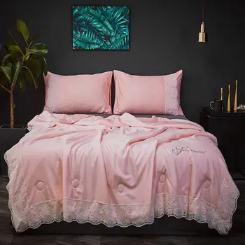 

Summer Bed Sheet Cover Army Green Yellow Printed Pattern with Lace for King Queen Bed No Pillowcases