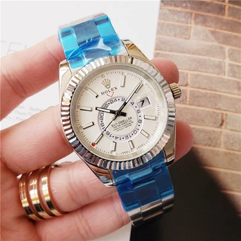 

2020 New Rolex- Oyster Perpetual Stainless Steel With Calendar Simple mechanical Watch women and Men's Casual Watches Gift 25