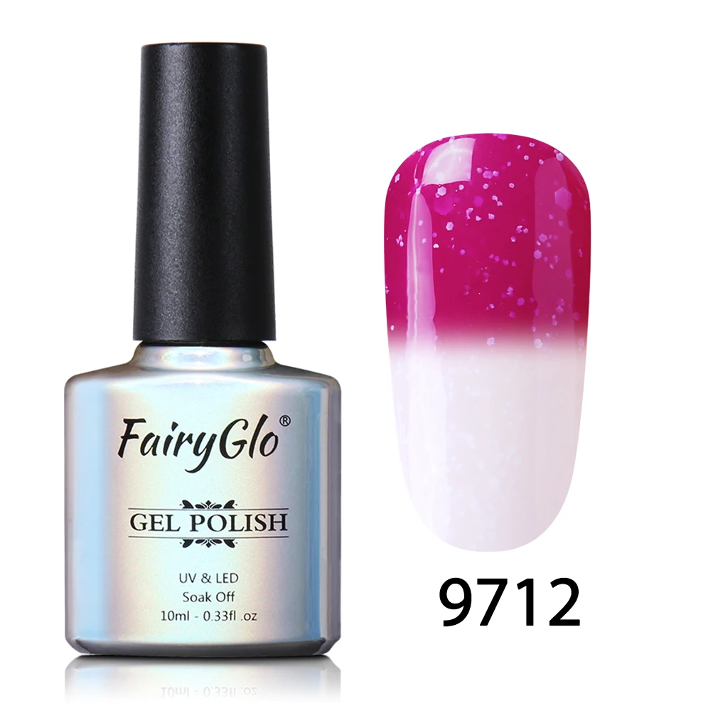 9712 FairyGlo 10 мл Снежный термальный Гель-лак для ногтей Хамелеон Изменение температуры Цвет Гель-лак УФ-гель для дизайна ногтей лак Эмаль лак - Цвет: 9712
